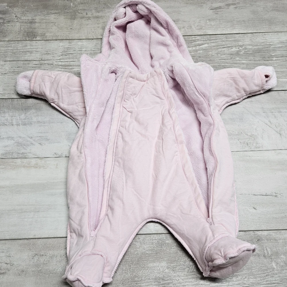 Disney Winnie Pooh & Piglet Pink Plush Snow Suit Bunting Girls 3 Months Fleece